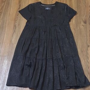 Anthropologie Black Patterned Dress used good‎ condition .